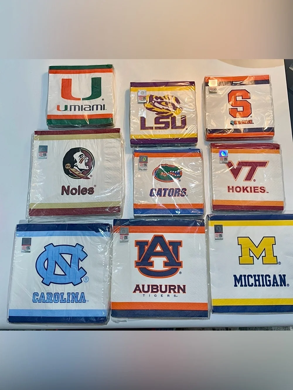 NCAA College Team Napkins Lot Craft Decoupage – Partial Packs for Parties & DIY